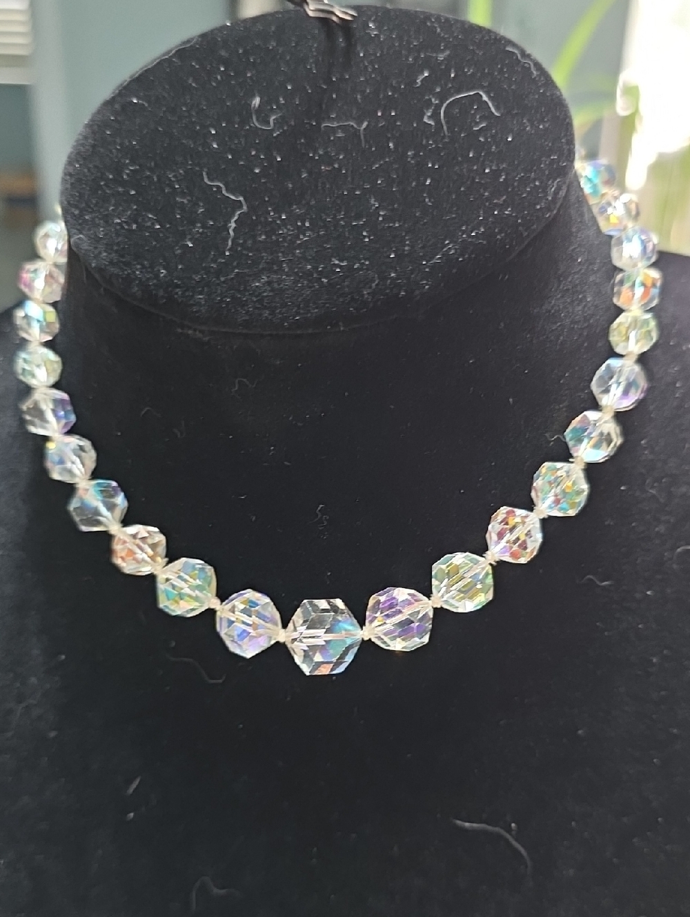 Aurora Crystal Faceted Necklace - Iridescent